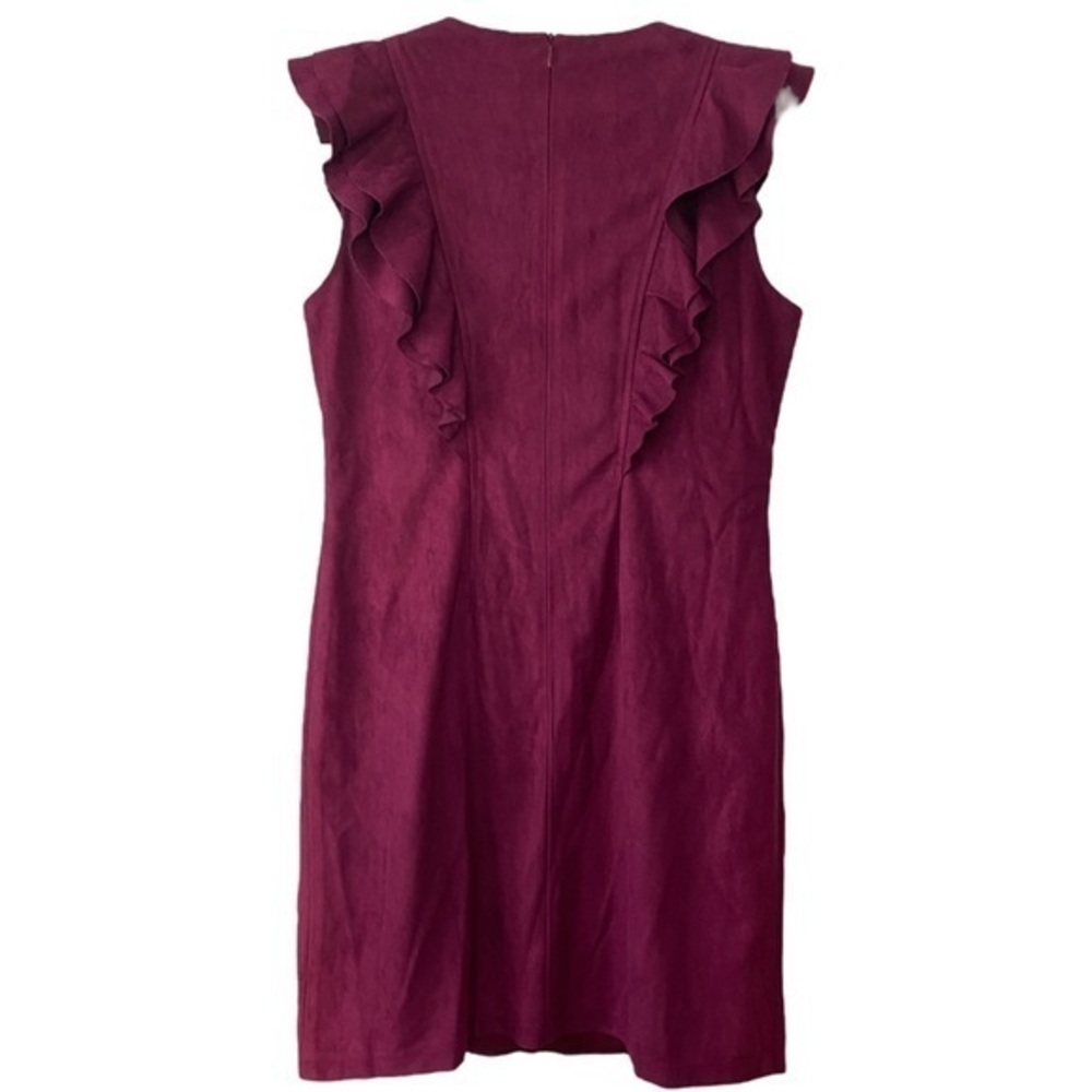 Jade Melody Tam Sleeveless Suede Deep V-Neck Sheath Mini Dress Sz S - Picture 2 of 6